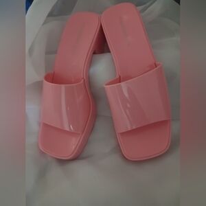 Madden Girl Glossy Pink Mules